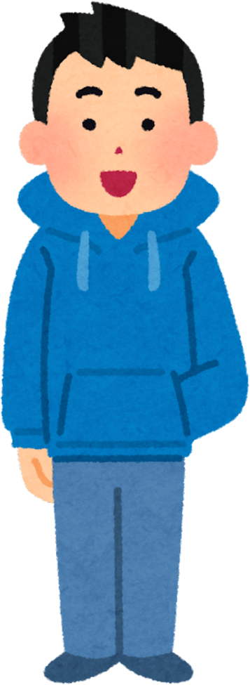 Illustration of a Smiling Man Wearing a Blue Hoodie